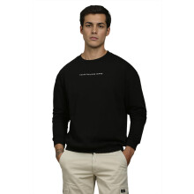 Heren Casual Zwarte Graphic Print Sweater