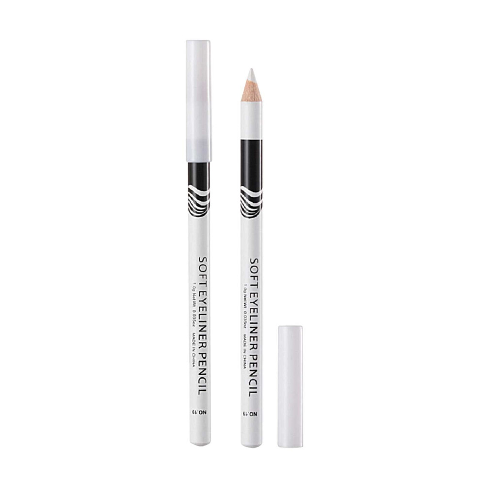 White Eyeliner Pencil Soft Long Lasting Waterproof Eye Highlighter Pen for Inner Corner Brightening (A)