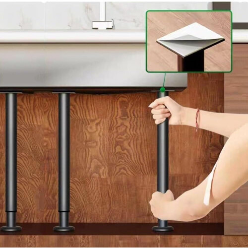 2 Pcs Adjustable Support Pole with Telescopic Furniture Legs, Adjustable Height Range, Stable Load Support 1
