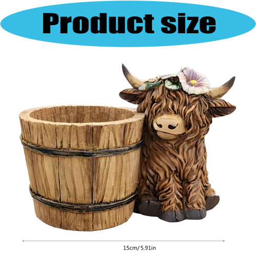 Unique Cow Tabletop Garden Container Ornament Combines Styles 2