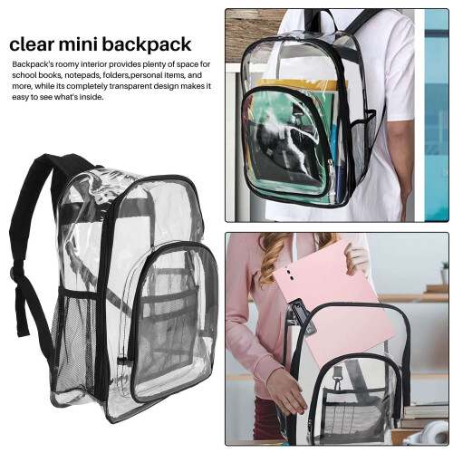 Heavy Duty Clear Backpack,Security Transparent School Backpack,See Through Bookbag For Work, Security Check And Travel 1