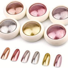 6 Colors Chrome Nail Powder Set with Mirror Chrome Finish and Holographic Shine Effect for Gel Nails