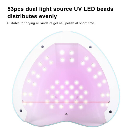 280W UV LED Nail Lamp with Dual Light Source, Fast Curing Power, Smart Sensor and 3 Timer Settings, Pink 1