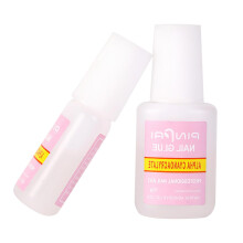 Brush On Nail Glue for Press On and Acrylic Nails, FastDrying LongLasting Adhesive with BuiltIn Brush