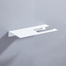Rust Proof Wall Mounted Toilet Paper Holder with Shelf, Modern Brushed Nickel Bathroom Accessories