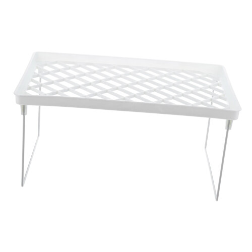 Folding Makeup Organizer Shelf with MultiTier Storage Rack for Bathroom and Bedroom, SpaceSaving Plastic Design