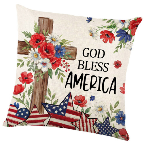 Decorative Patriotic 4th of July Garlands Pattern Pillow Case-4