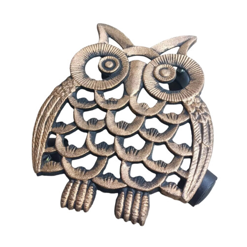 Support de jardin élégant à motifs de hibou, support de-bronze