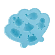 Marine Animal Shape Ice Maker 6 holtes siliconen mallen-Blauw