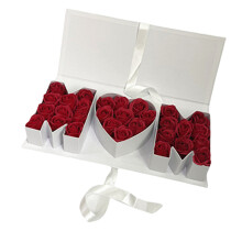 Elegant Mother's Day Floral Gift Boxes With Custom Letter-White