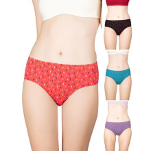 Lux Cozi Voor Haar 100% Katoenen Hipster Ondergoed Set Voor Vrouwen_Coziher_602_Pty_Ast_100_4Pc