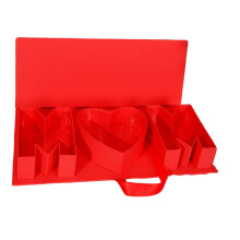 Coffret cadeau unique en forme de lettre M avec fleurs-Rouge
