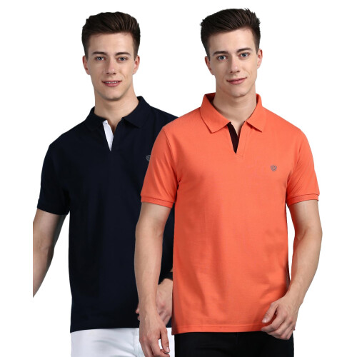 Lux Cozi Ανδρικό Πακέτο 2 Πολύχρωμα Πόλο T-Shirt Κανονική Εφαρμογή (Μέγεθος: 95Cm)