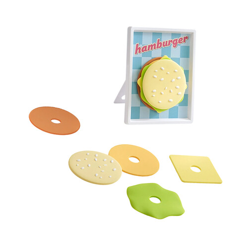 Colorful Hamburger Silicone Coasters Stackable Nonslip-B