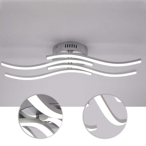 1Stk LED Deckenleuchte Weiß Metall Für Wohnräume 2