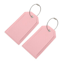 2pcs Leather Luggage Tags with Privacy Cover, Reusable Lightweight Travel Suitcase Labels