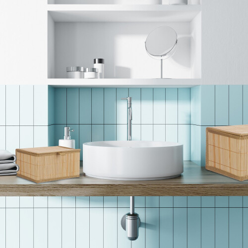 Bamboo Storage Boxes Set of 2 - Multipurpose with Lids 2