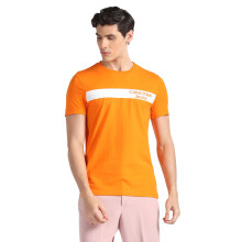 Calvin Klein Baumwoll-Mix Oranges Unifarben Herren T-Shirt