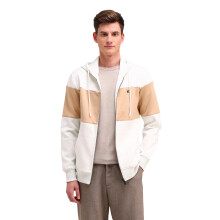 Arrow Sports Heren Witte Color-Block Hoodie Lange Mouwen Casual Katoen Regular Fit Sweatshirt (Asaiss3958_White_2Xl)