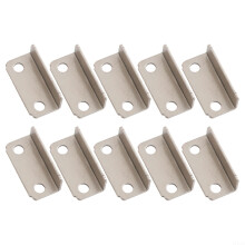 10 Pack Silver Tone Metal Right Angle Drawer Lock Strike Plates for Cabinet Lock Replacement and Home Office Furniture