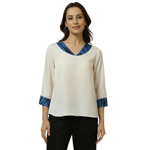 Dames Witte Print Formele Top
