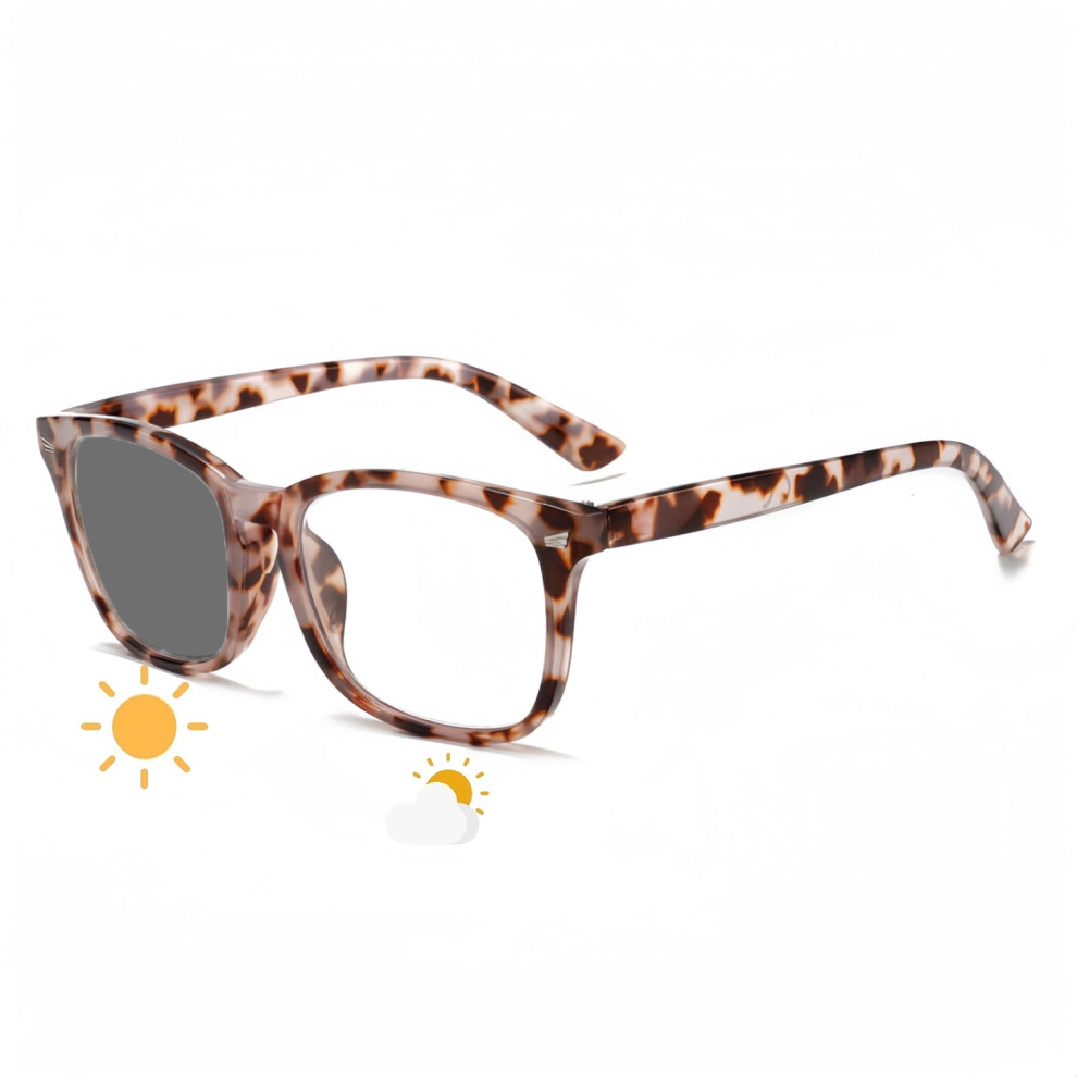 Blue/Light Photochromic 1.25X Reading Glasses Blocking AntiâGlare Eyewear For Computer Gaming Tofu Pudding Color