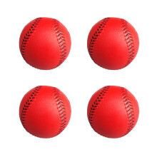 4Pcs Elastic PU Foam Baseball Light Weight Training-Red