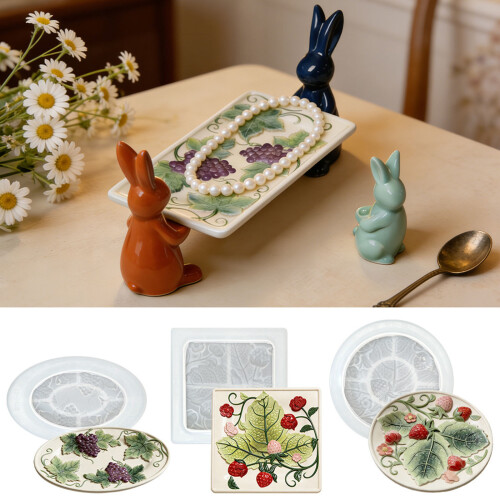 Food Grade Silicone Baking Mould Featuring-Grape oval plate mol 2