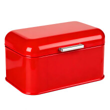 Antique Look Bread Bin Spacious Interior Kitchen Counter-Red