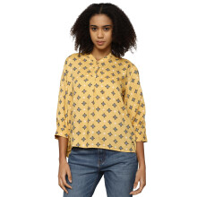 Allen Solly Dames Regular Fit Shirt (Ahtswrgfm49022_Geel)