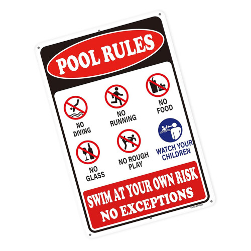 Panneau de sécurité pour piscine en métal, résistant aux