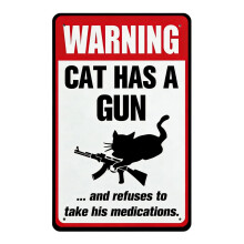 Weatherproof Funny Animal Lover Sign Ideal For Home-14x20cm cat