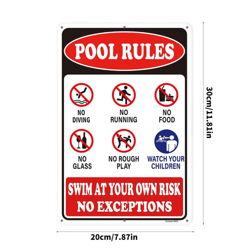 Swimming Pool Rules And Regulations Sign Warning Notice Board 2