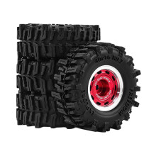 0,7-Zoll-Metall-Beadlock-Rad-Reifensatz für 1/30 SCX30 Ascent-32 RC-Car Upgrade-Zubehör Rot