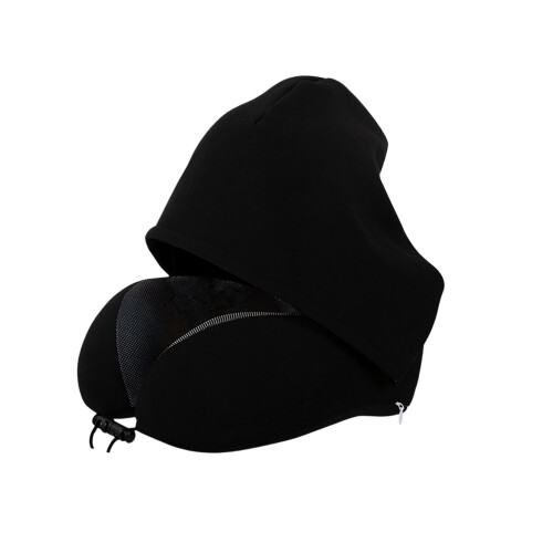Airy Chilled Fabric Round Support pillow With Secure-Black