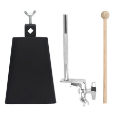 7 Inch Koebel en Koebelklem, Verstelbare Roestvrijstalen Koebelhouder voor Basdrumrand met Drumstok