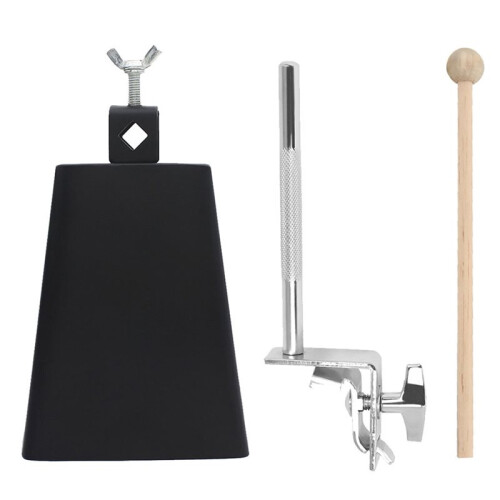 Suporte de Aço Inoxidável Ajustável para Aro de Bumbo com Baqueta, 7 Polegadas para Sino de Vaca e Braçadeira para Sino de Vaca.