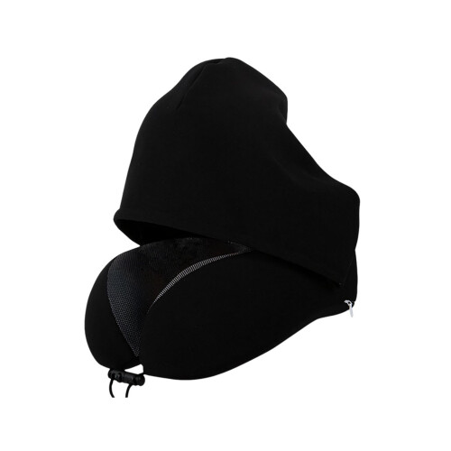 Airy Chilled Fabric Round Support pillow With Secure-Black 1