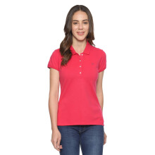 Allen Solly Kvinders Regular Polo Shirt (Ahctcrgf179996_Dk Pink Solid M)