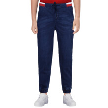 Allen Solly Pantaloni Jogger Fit per Bambini (Abdnejgfz73617_Navy Blue 7-8 Anni)
