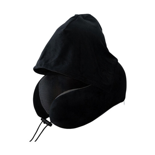 Full Support Hooded molded Pillow With Secure Fastening-Black 1
