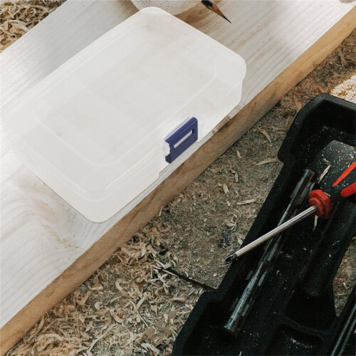 5-Compartment Saw Blades Storage Box, Plastic Organizer for Workshop DIY 1