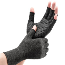 Compression Gloves for Arthritis Pain Relief, Fingerless Copper Design, Breathable Comfort Fit