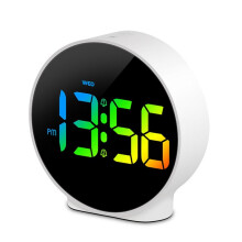 Digital Alarm Clock LED Desk Electronic Clock Dual Alarm 12/24H Snooze Week Display Bedside Clock Table Clock White