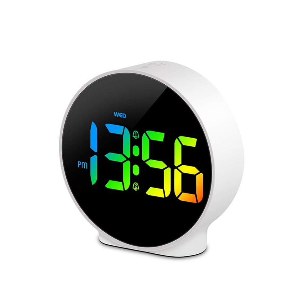Digital Alarm Clock Led Desk Electronic Clock Dual Alarm 12/24H Snooze Week Display Bedside Clock Table Clock White 6032199710006