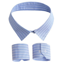 1Set Elegant Striped Detachable Collar Cuff Set for Women Men Home Use
