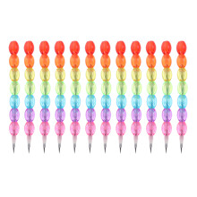 12Pcs Multi Stackable Plastic Cute Pencils for Kids Creative Writing
