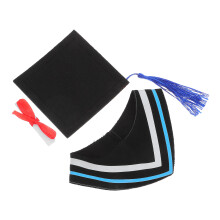 Set Bear Doll Graduation Costume With Dress, Collar, Hat, Certificate