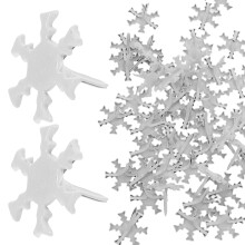 300Pcs Miniature White Metal Snowflake Brads for Paper Craft DIY