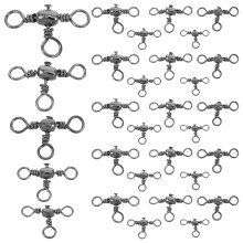 150Pcs Silver Fishing Connector Swivels Carbon Steel Saltwater Gear